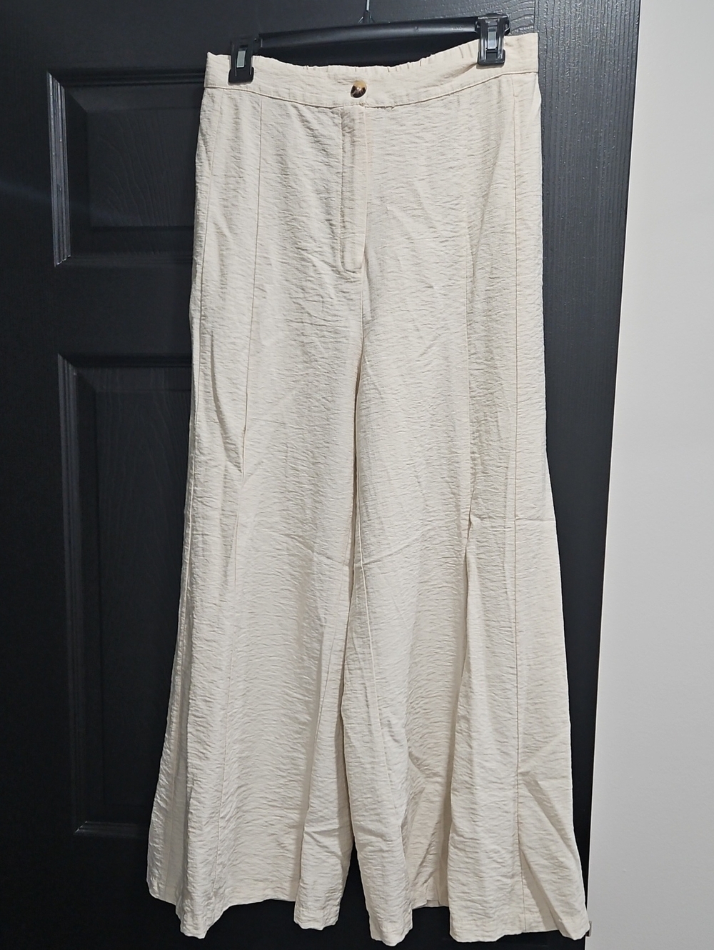 Vince Camuto Cream Textured Wide-Leg Pants